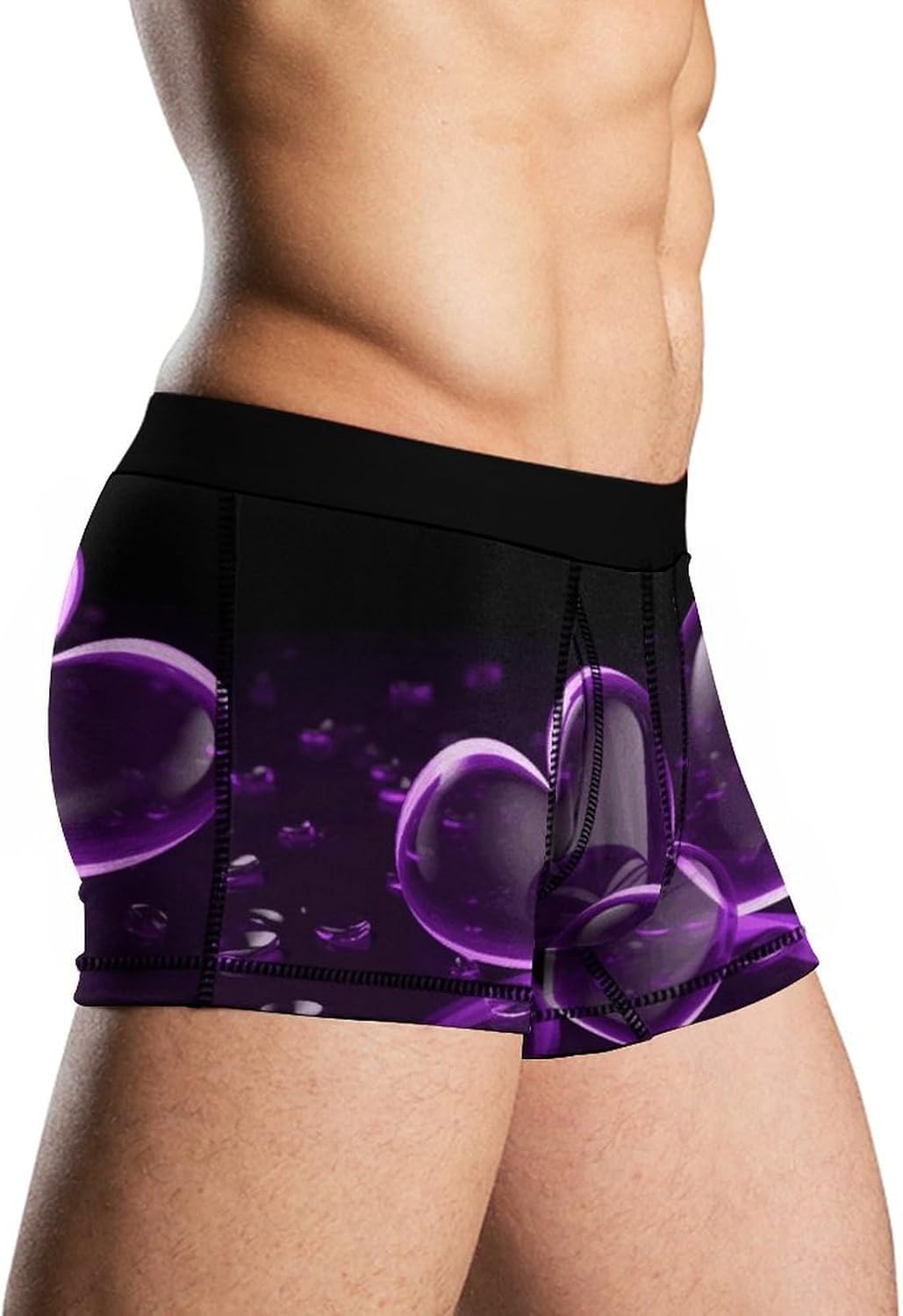 Purple Hearts Mens Boxer Briefs Short Breathable Underwear Trunks Soft Moisture-Wicking Boxer Shorts Novelty Underpants M