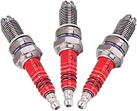 Vela de ignição de eletrodo, 3 peças de vela de ignição D8Tc 3 eletrodos para Cg 125 150 C Motocicleta Scooter ATV Quads Vela de ignição para 190 galeses Pit Bike Shineray