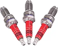 Vela de ignição de eletrodo, 3 peças de vela de ignição D8Tc 3 eletrodos para Cg 125 150 C Motocicleta Scooter ATV Quads Vela de ignição para 190 galeses Pit Bike Shineray