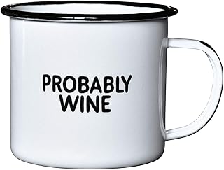 Swag Brewery PROBABLY WINE | Enamel Camp Coffee Mug | Funny Gift for Wine Lovers, Moms, Dads, Women, and Men | Good for Office, Home, Bar - Anywhere You Would Open a Bottle!