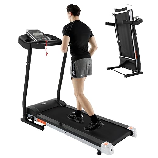 Novonova elektrisches Laufband klappbar für zu Hause, Laufband mit 12 Trainingsprogrammen& Bluetooth APP, 2HP leiser Elektromotor, LCD Display, SY-1025