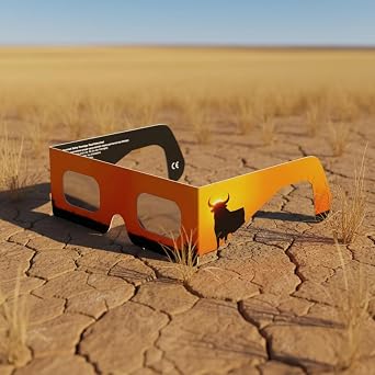 Solar Eclipse Glasses ISO 12312-2 & CE Certified – Safe Solar Viewing for Direct Sun & August 2026 Eclipse | Paper Cardboard Frame, Made in EU | For Kids & Adults