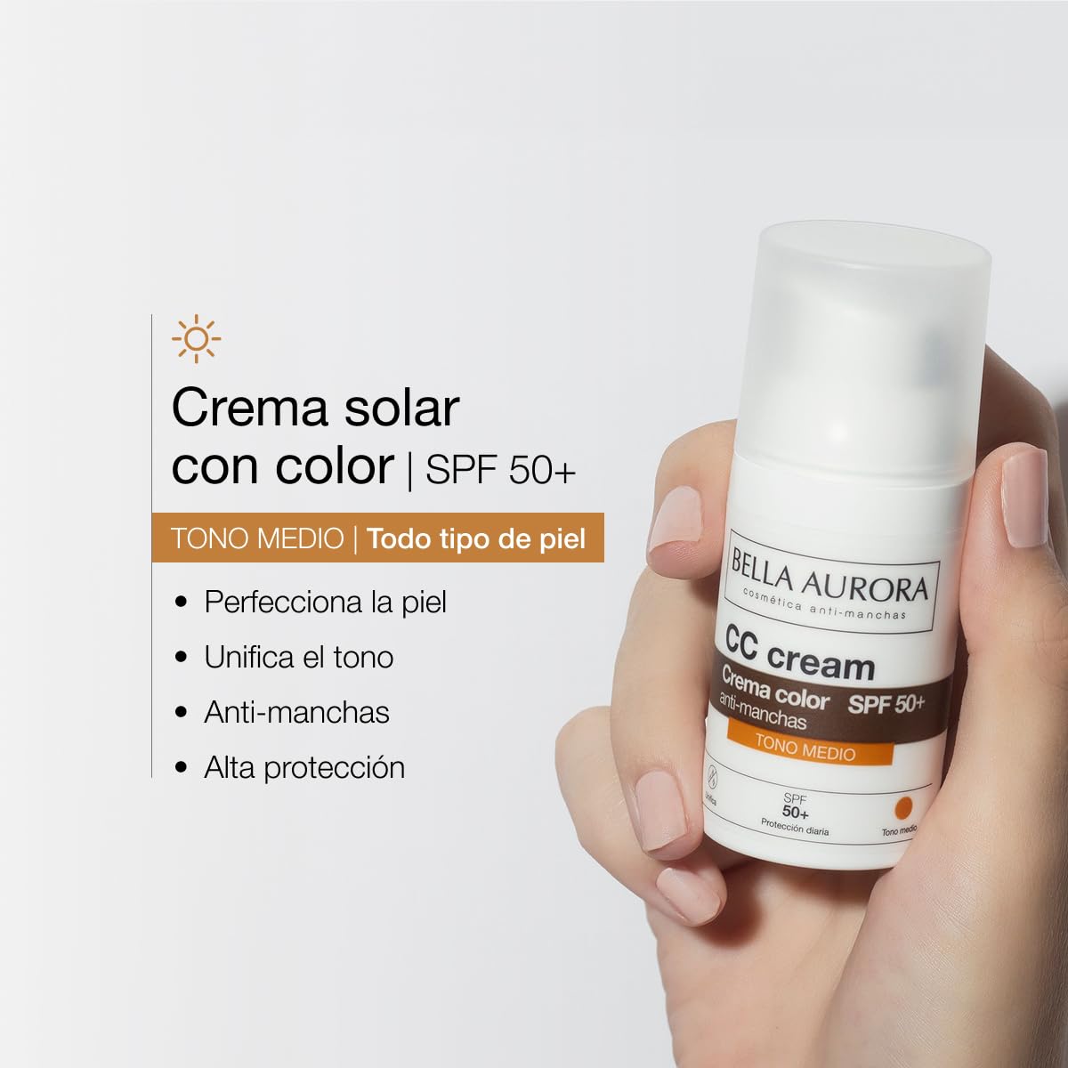 Bella Aurora, Cc Cream Anti-Manchas Tono Medio Spf50+ 30 Ml, Krem Do Twarzy Anty-Plam, Wielobarwny, U, Kobieta