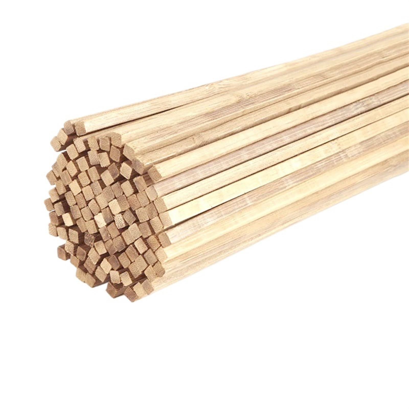 Weitingkkk One Color Wooden Sticks For Crafts, Wooden Dowels Balsa Wood Sticks Multiple Sizes Model Building Diy Accessories(3X3x200mm 50Pcs)