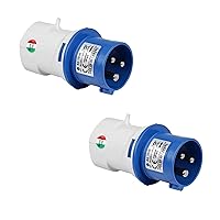 FANTON 73100-B2 Set di 2 pz Adattatore industriale da spina cee a 1 presa bipasso schuko 16A