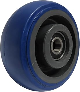 RWM Casters Signature Premium Rubber Wheel, Precision Ball Bearing, 500-Pounds Capacity, 5-Inch Wheel, Dia, 2-Inch Wheel, Width, 2-7/16-Inch Plate Length