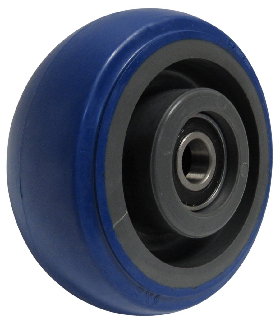 Signature Premium Rubber Wheel, Precision Ball Bearing, 700 lbs Capacity, 8" Wheel, Dia, 2" Wheel, Width, 2-7/16" Plate Length