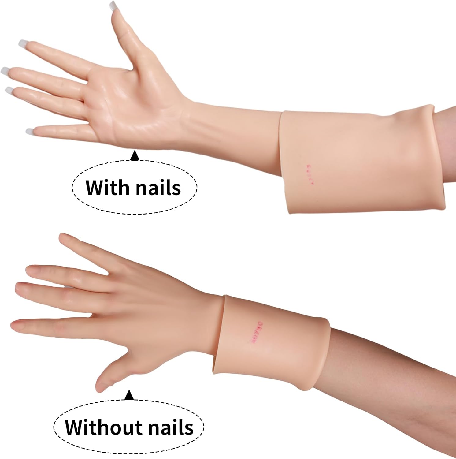 A pair of Silicone Female Gloves Full Arm Lifelike Soft Realistic Skin for Cosplay Performance Crossdressing