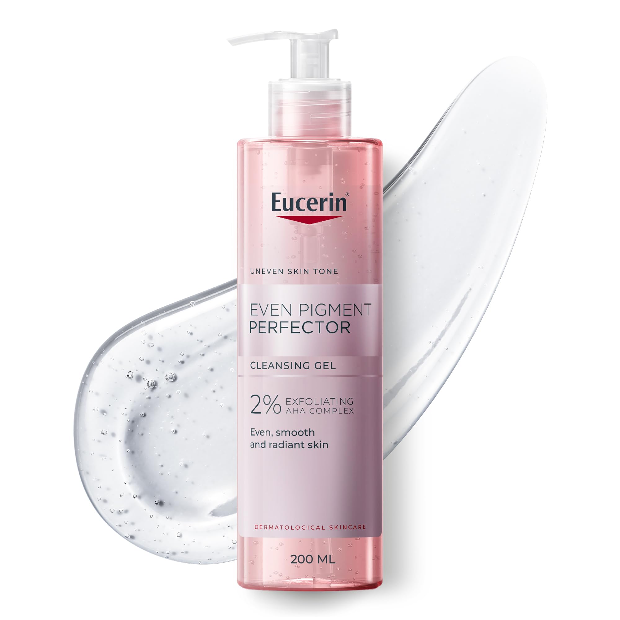 Eucerin Even Pigment Perfector Cleansing Gel, with 2% Exfoliating AHA Complex, Visible Spot Reduction in 1 Week, Even, Smooth and Radiant Skin, for All Skin Types, 200ml