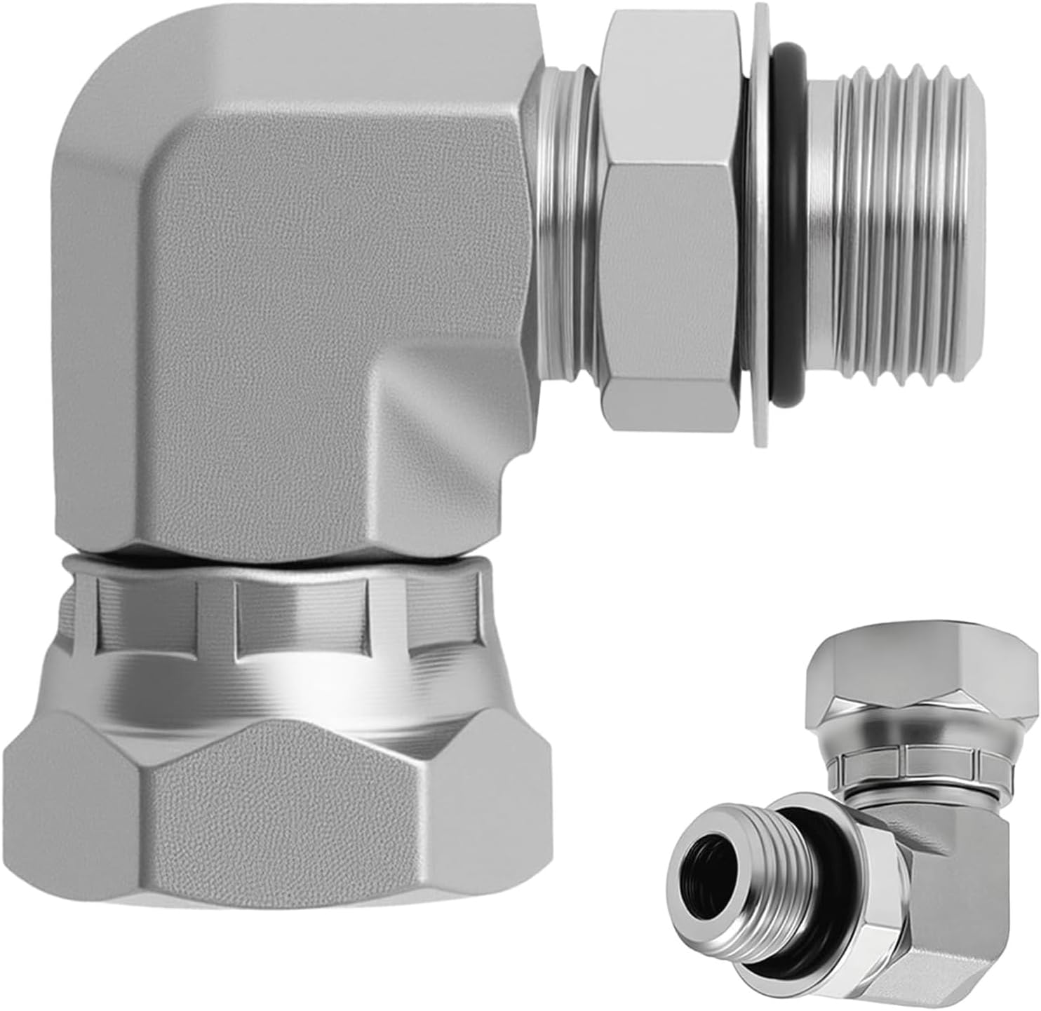 Carbon Steel Hydraulic Elbow Connector, 90 Degree Fitting with 3/8 SAE ORB Male and 1/2 NPSM Female Ends, Zinc Plated Adapter for Pump Manifold Service Hydraulic Elbow Adapter Orb Npsm