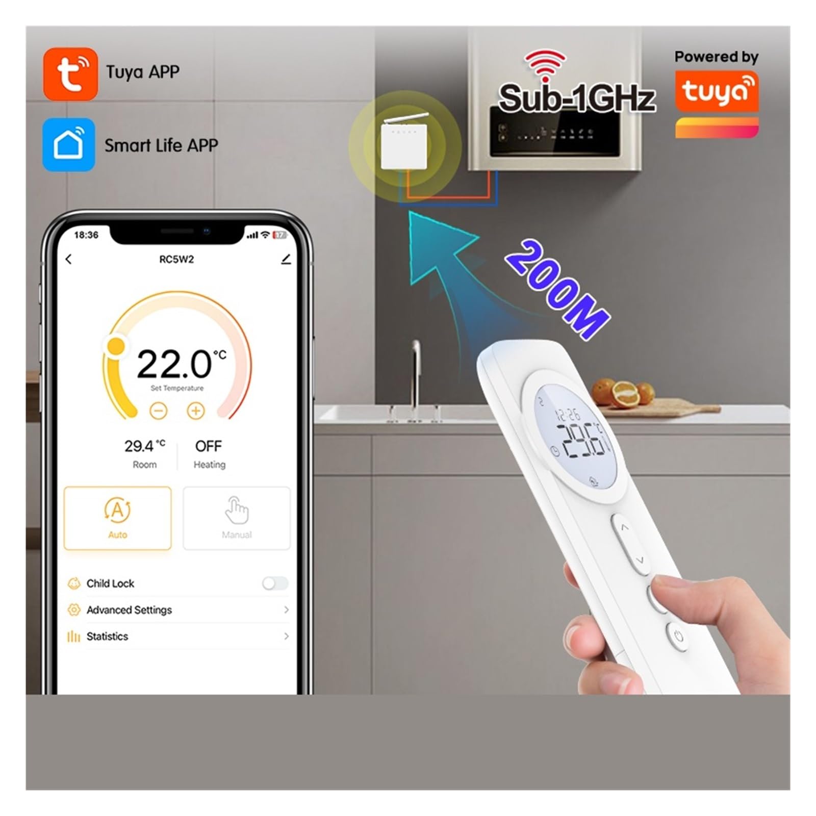 Bezprzewodowy Cyfrowy Termostat WiFi Smart Home Tuya Z Baterią, Termostatem Do Podgrzewania Wody, Kotłem Gazowym I Siłownikiem Informacja O ZgodnośCi(Set Storage box)