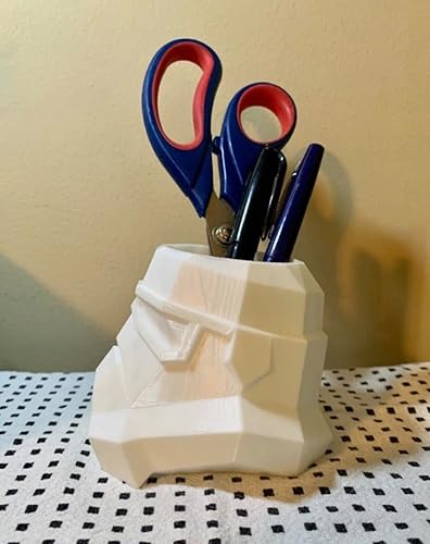 Miniatura 7 de White Galactic Trooper Space Helmet 3D Printed Pencil Cup Art Caddy Desk Organizer