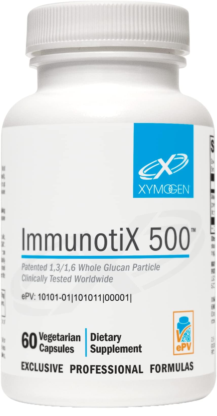 ImmunotiX 500 - Supports Healthy Immune Function - Patented 1,3/1,6 Whole Glucan Particle Clinically Tested Worldwide - Beta-Glucan Derived from Saccharomyces cerevisiae (60 Capsules)