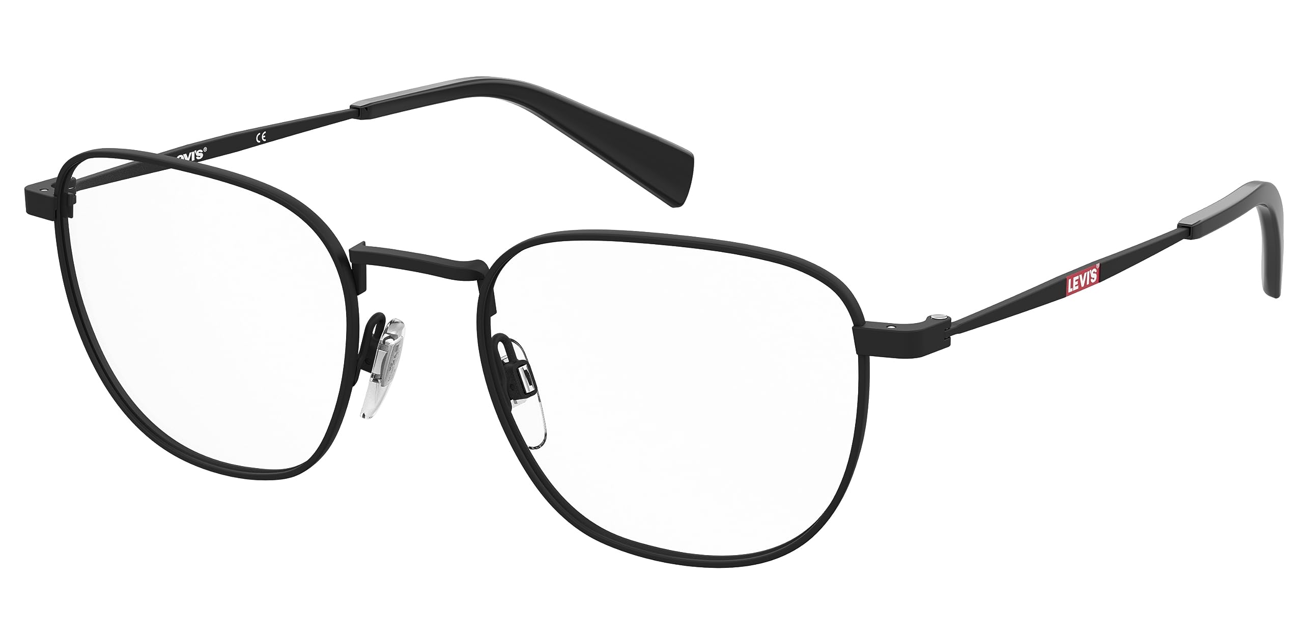 LEVI'S Quadratisch Metall Brillen in Schwarz für Unisex, Brille mit Sehstärke, optional mit Sonnenbrillen tönung oder Blaulichtfilter (Modell LV 1061)