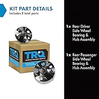Vista 607 de TRQ Juego de 2 rodamientos de rueda trasera y conjunto de cubo con sensor ABS compatible con Ford Transit Connect 2014-2018