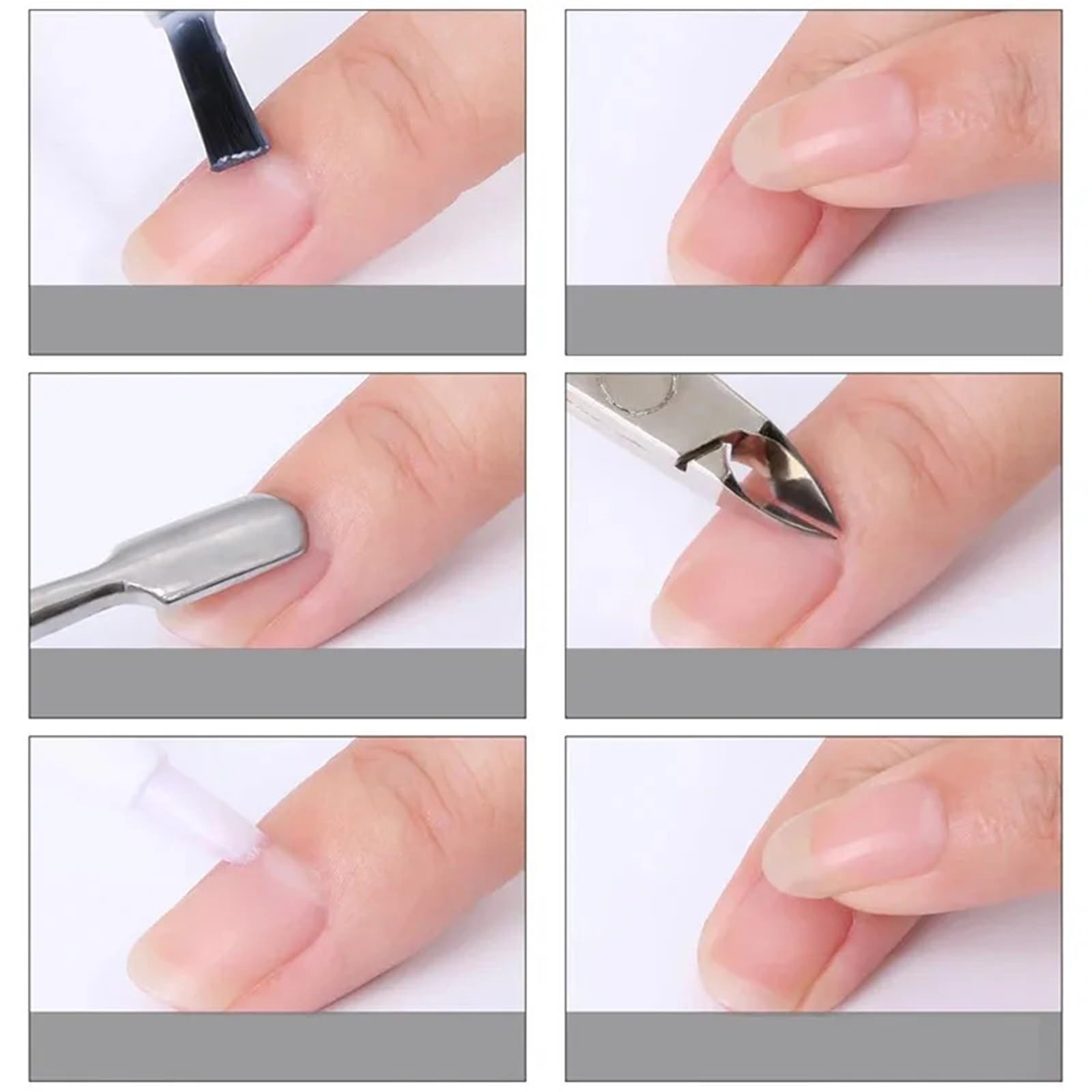 Corta cuticulas Pinza for cutículas de uñas de los pies, cortaúñas de acero inoxidable, tijeras, alicates, herramientas de manicura para Manicura(Silver-1pcs-1)