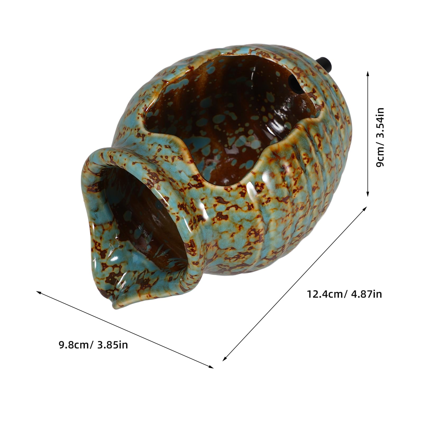 Ceramic Jar Tabletop Water Fountain, Indoor Waterfall Decor for Living Room, Garden, Patio, Balcony, Hydroponic Vase with Circulating Water Feature, 4.88 X 3.85 X 3.54 Inch, Green