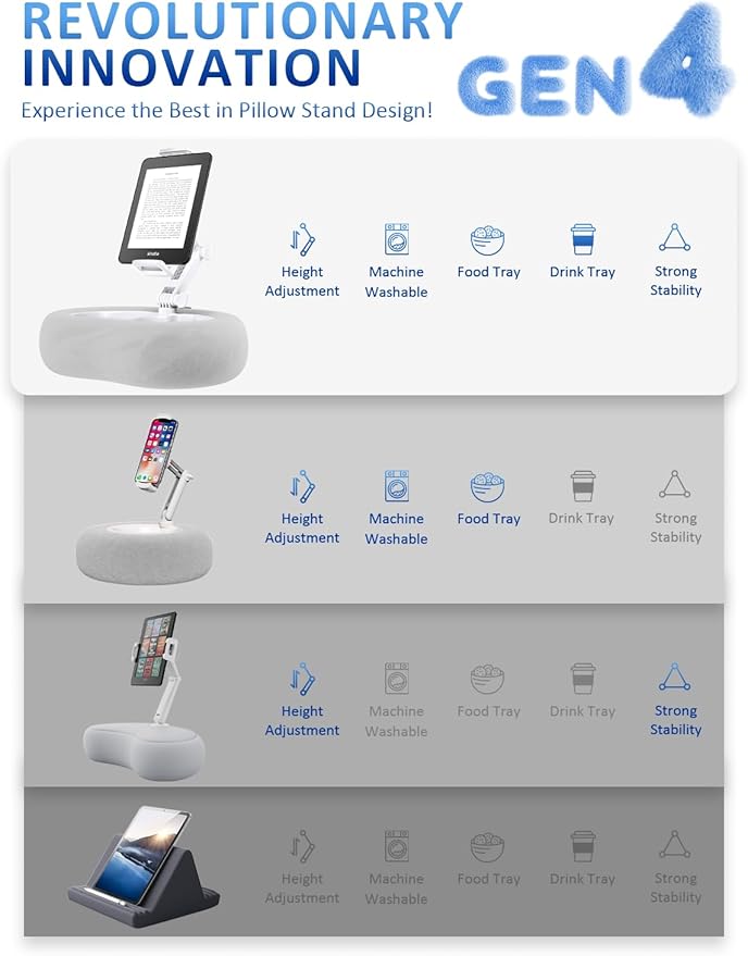 Soporte para Tablet y E-Reader con Cojín Suave y Bandejas Desmontables miniatura 3