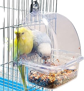 Birds Water Dispenser, Bird Water Feeder for Cage, Parrot Feeder Hanging Bird Food Bowl, Bird Seed Food Container Cage Accessories for Parakeet Budgies Lovebirds