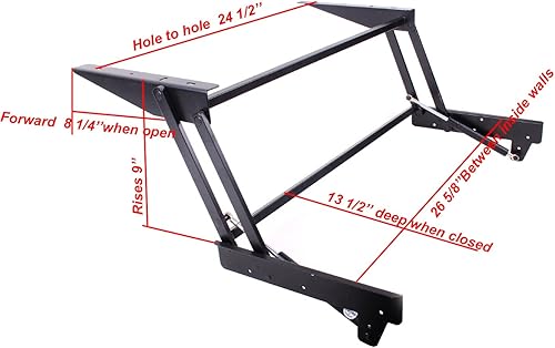 Miniatura 2 de Elevar la parte superior de la mesa de centro grande DIY hardware montaje muebles mecanismo gas bisagra hidráulica (negro)