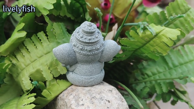 Estatua pequeña de elefante de arenisca para decoración miniatura 7