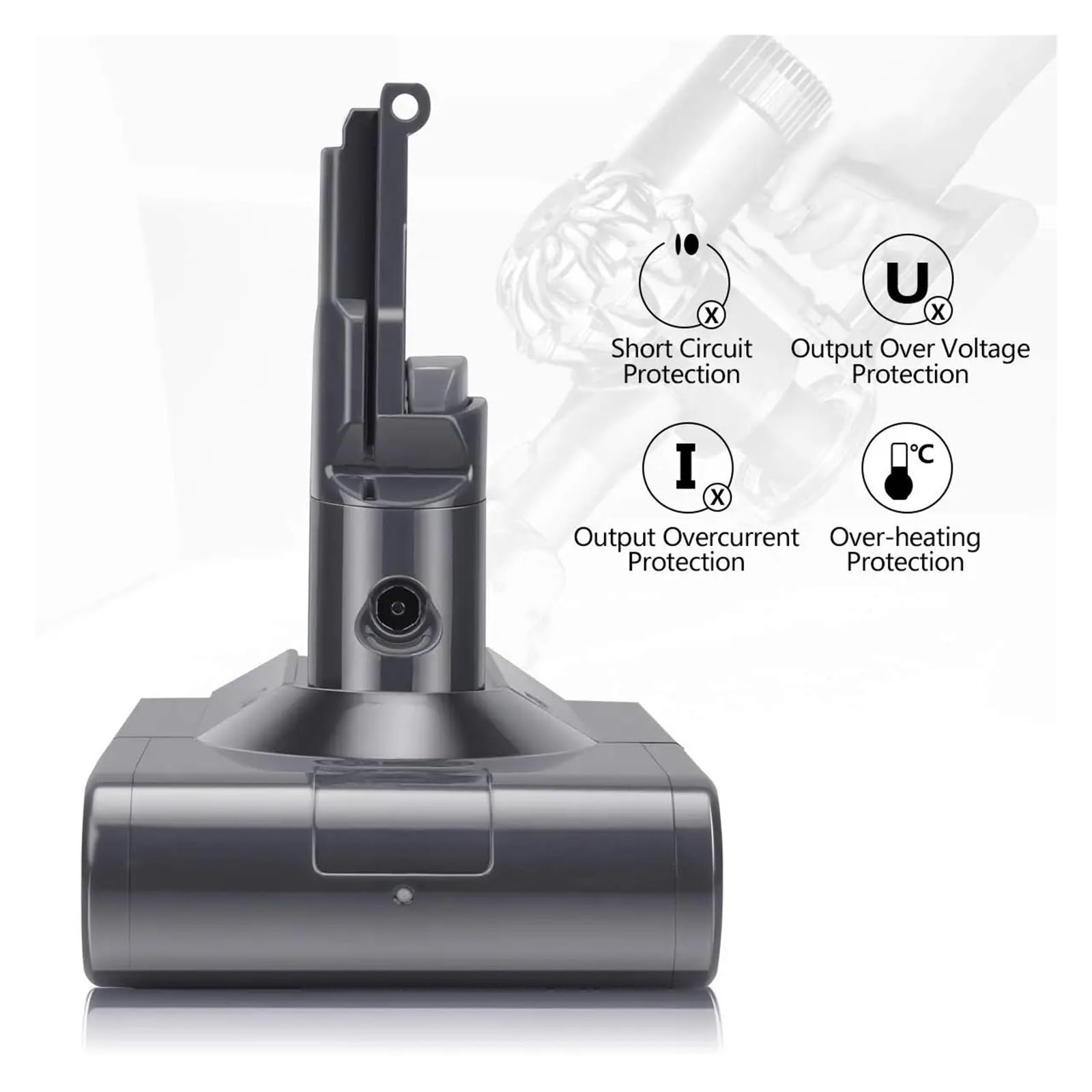 Batería De Aspiradora Compatible Con Dyson Cleaner | Batería de repuesto, aspiradora de mano V8 SV10 V8 Animal V8 Motorhead 21,6 V 6000 mAh(Battery)