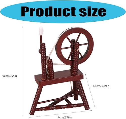 Miniatura 5 de Casa de juguete retro enrollado a mano escala 112 decoración de madera con elegancia para exhibición de habitación en miniatura, carrete de mano en