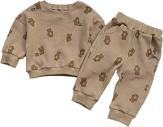 Baby Set Clothes Newborn Infant Baby Girls Boys Autumn Animal Print Cotton Long Sleeve Long Pants Hoodie Sport Pants Set Outfits Clothes Baby Outfit Bow Tie