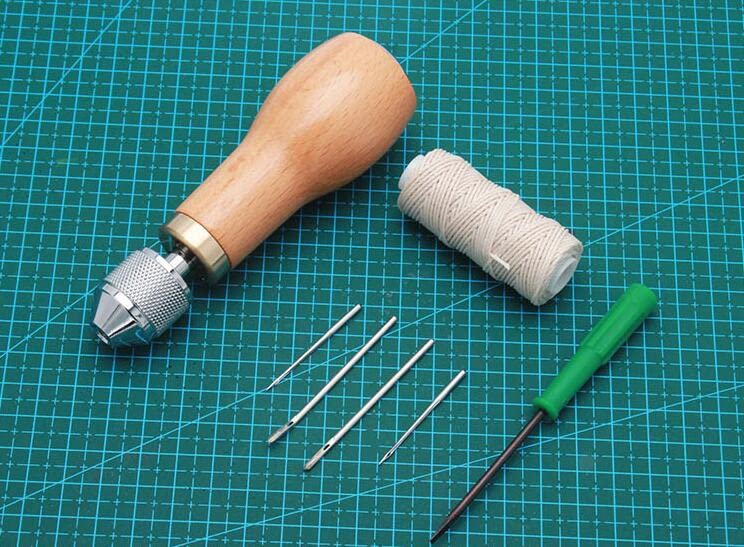 Professional Sewing Awl Hand Stitcher Repair Tool Kit for Leather Belt Repair Lockstitch Set
