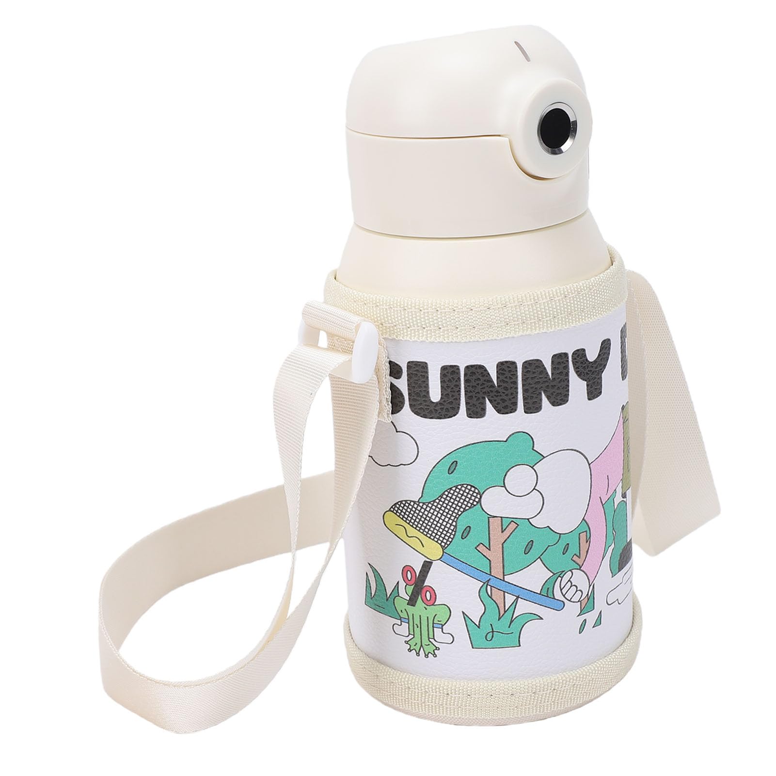 Rengue Botella de Agua para Niños, Botella de Agua Aislada de Acero Inoxidable 316 de 500 Ml con Desbloqueo de Huellas Dactilares y Carga Magnética, IPX7 para Deportes Escolares, Viajes, Aventuras