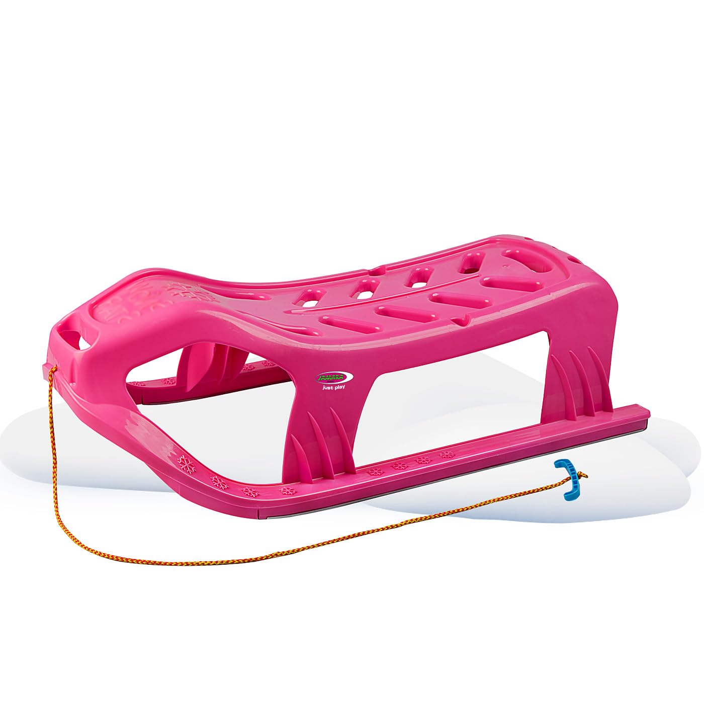 JAMARA Luge 461122 Play Snow-Star - Patins en métal - Corde avec poignée - en Plastique résistant aux Chocs - Rose