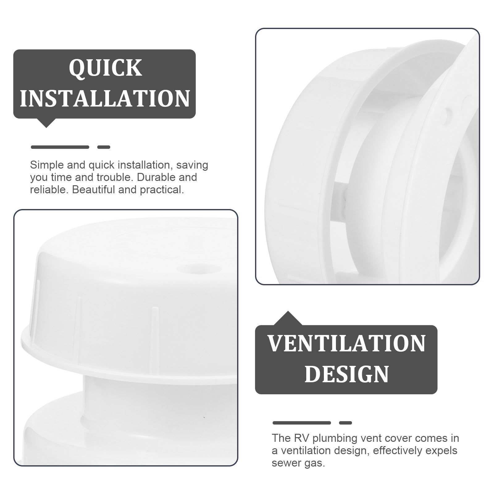 Copertura Design Ventilazione per Camper in Pp Bianco
