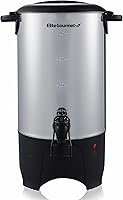 Vista 1 de Elite Gourmet CCM040 - Urna de café de acero inoxidable de 40 tazas, filtro extraíble para una fácil limpieza, dispensador bidireccional con asas