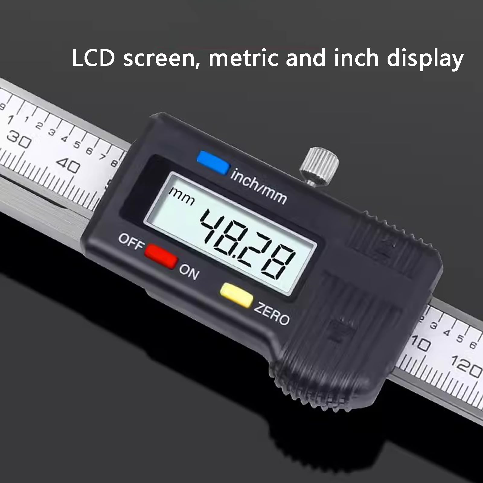 Calibro conico digitale, misuratore di spazi, spessimetro a cuneo for saldatura, con display LCD, scale metriche e in pollici, risoluzione: 0,01 mm, strumenti di misurazione in acciaio inossidab