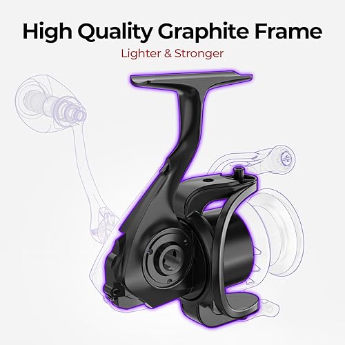 Miniatura 2 de Piscifun Carretes Giratorios Viper X, Fibra de Carbono 33 Libras de Arrastre Máximo, 10+1 BB Blindados, Carrete de Pesca Giratorio de Agua Salada y