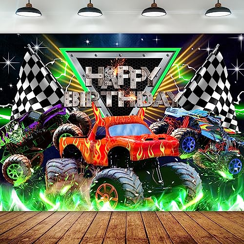Truck Backdrop Monster Birthday Jam Grave Digger Boys Party Decorations