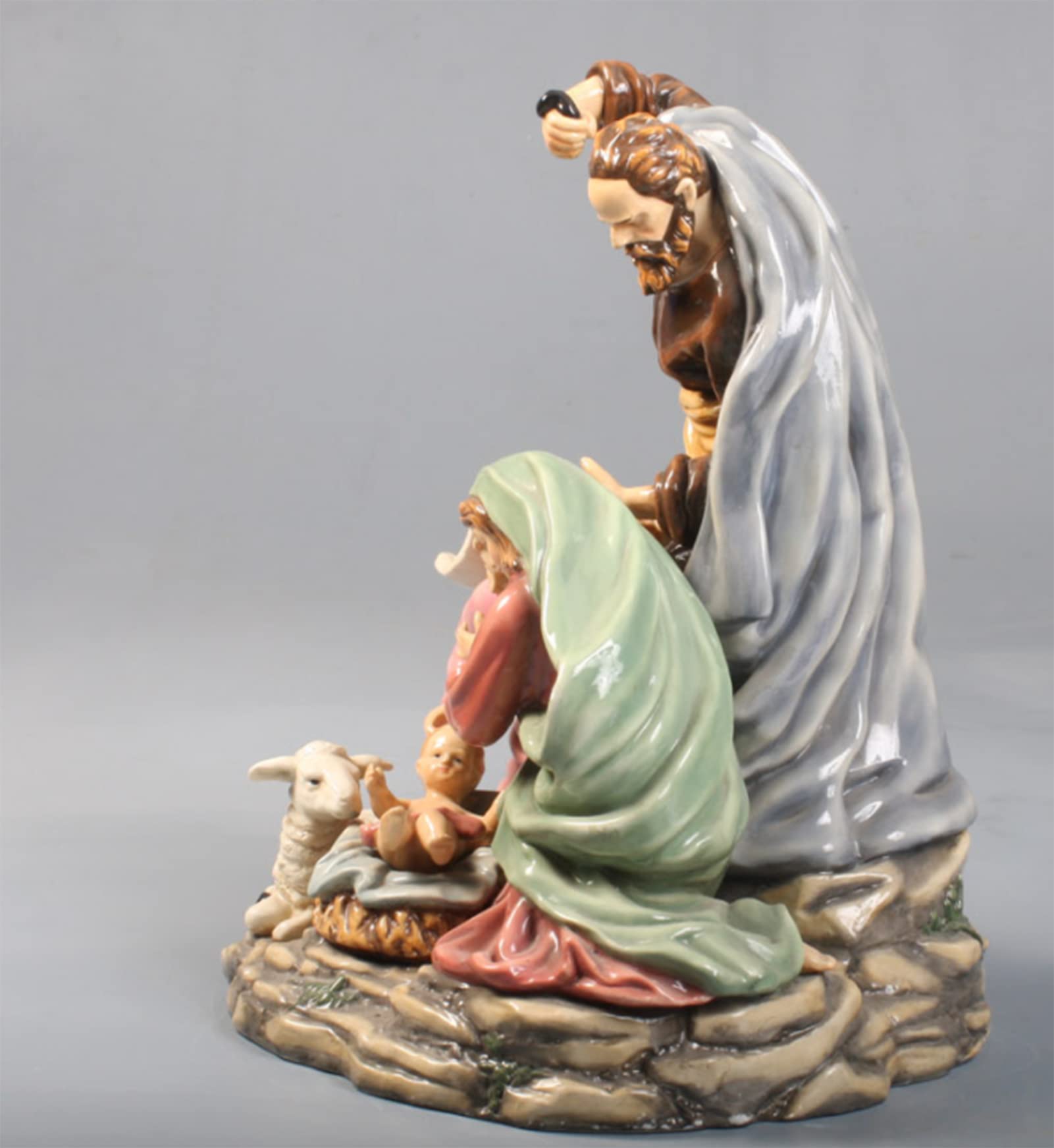 Katolicka Dekoracyjna Statua, Rzeźba Narodzin Jezusa Ceramiczna Replika Religia Modlitwa Dekoracja Pamiątka Wierzący Prezent good