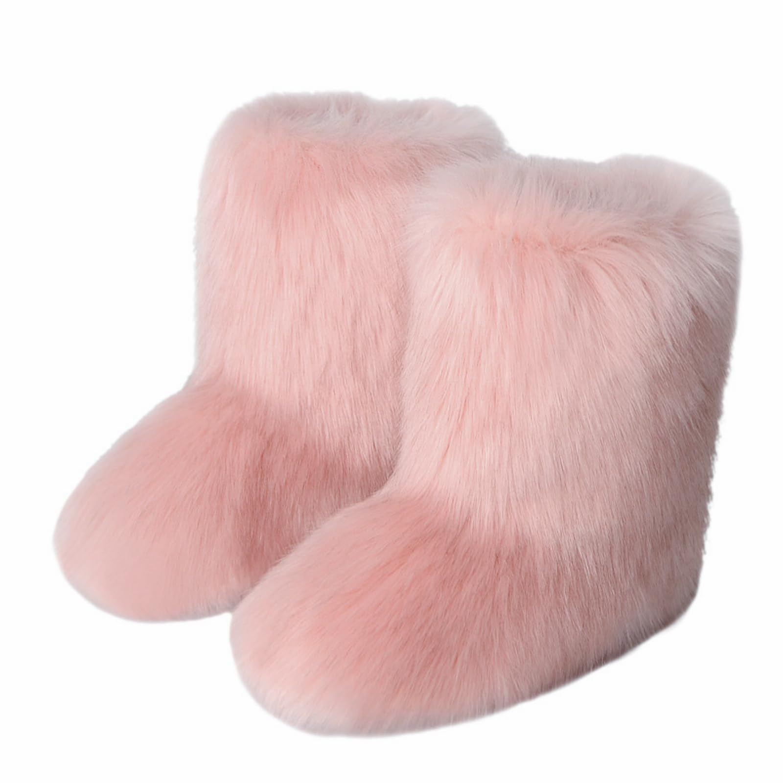 UOQAPRE Faux Fur Boots for Women Snow Boots Fuzzy Leg Warm Boots Furry Mid-Calf Boots Warm Comfortable Outdoor