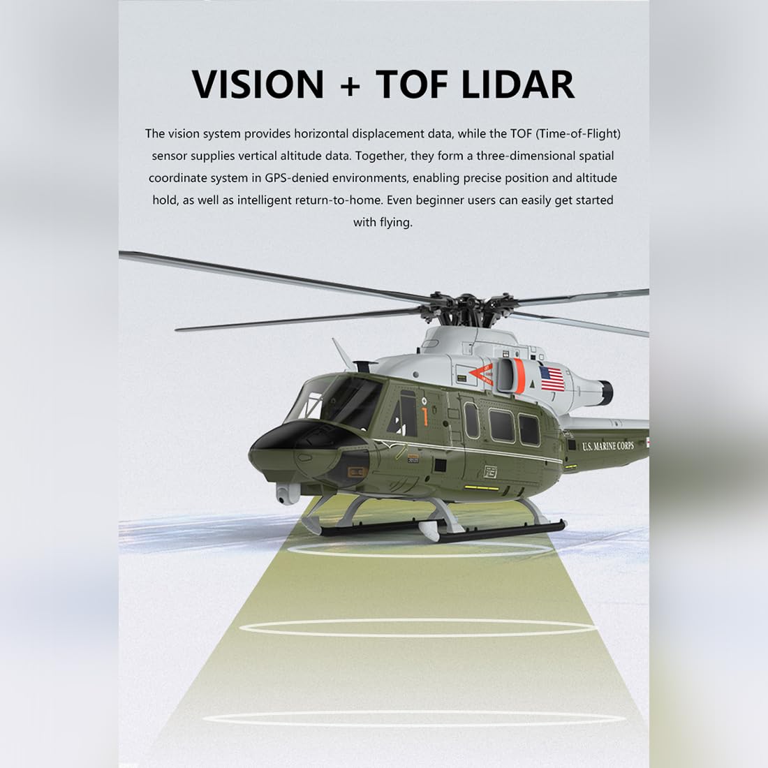 GOOSKY E2 UH-1Y RC helikopter dla dorosłych, 2,4 G, 6 CH, podwójny, bezszczotkowy DD, akrobacyjny helikopter RC, GTS, sterowanie lotem, tryb 1/2, statek powietrzny, prezenty RTF