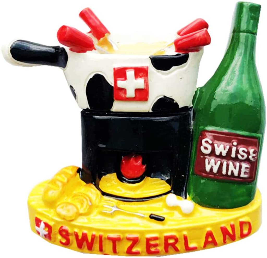 Altko Fondue Swiss Wine Switzerland Magnet Fridge Refrigerator Magnet Decoration Sticker Souvenir Resin Crafts Kitchen Whiteboard