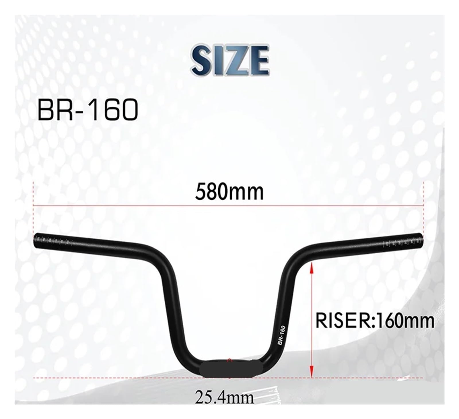 Guidon de vélo 25.4mm 580mm, élévateur en alliage d'aluminium for pliage