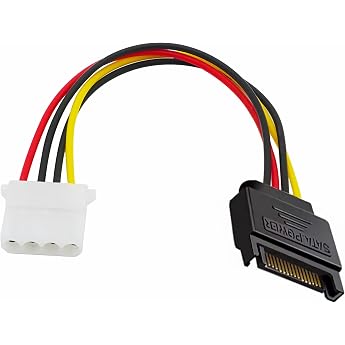 K29 SATA to IDE Adapter Cable 15cm - SATA Male to 4-Pin Molex Female Power Adapter for IDE Hard Drives HDD SSD CD/DVD Drives PC Power Supply Converter