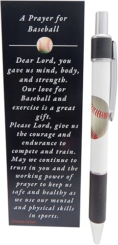 Miniatura 2 de Westmon Works Juego de bolígrafos de béisbol con marcapáginas de tarjeta de oración, tema deportivo, herramienta de escritura novedosa para atletas