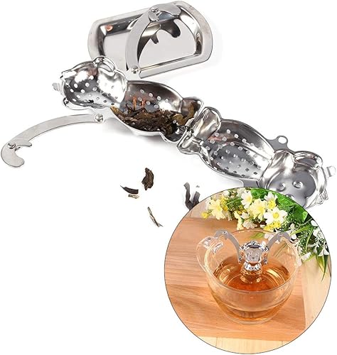 Miniatura 5 de Lindo acero inoxidable flojo hoja de té infusor de té infusor de bola filtro difusor de filtro de especias hierbas mono