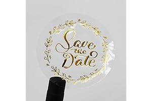 100 Gold Date Stickers for Shower Party Invitations