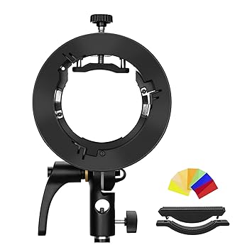 Godox S2 Speedlite Bracket Bowens Mount Holder for Speedlite Flash Snoot Softbox Honeycomb Reflector Umbrella(Godox S-Type Upgrade Version)