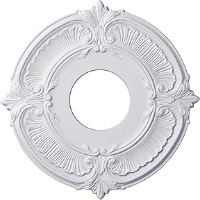 Ekena Millwork CMP16AT Attica Thermoformed PVC Ceiling Medallion (Fits Canopies up to 5 5/8"), 16"OD x 3 1/2"ID x 1"P