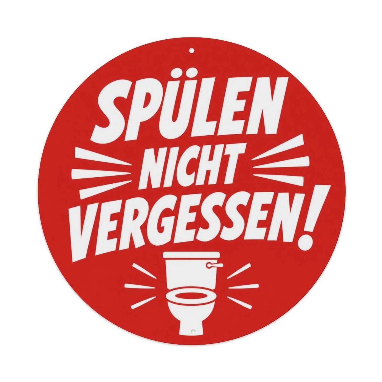 Olyhtr 8X8inch Classic Style German Wc Spuelen Nicht Vergessen Screenprint Style Metal Tin Sign