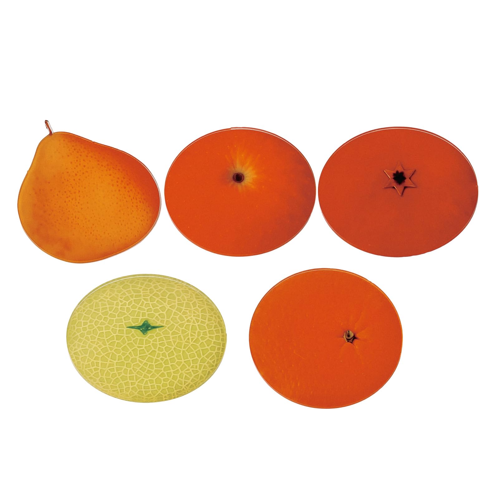 2PCS Acrylic Round Fruit Design Cup Mats Heatproof Nonslip Coasters Desk Organizers for Hot Cold Beverages Home Decors Home Tableware Set