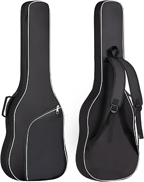 GIGKOUKI Electric Guitar Bag Gig Bag 0.35 Inch Padding Backpack Padded Soft Guitar Case Black Standard